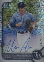 2022 Bowman Chrome Prospect Autographs #CPAMA Mason Auer Speckle Refractor Baseball Card