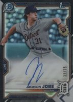 2021 Bowman Draft Chrome Draft Pick Autographs #CDAJJ Jackson Jobe Black Refractor Baseball Card