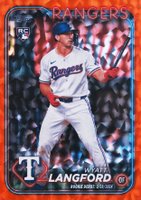 2024 Topps Update #US341 Wyatt Langford Orange Crackle Foil Board Baseball Card