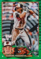 2023 Topps Chrome #2 Gunnar Henderson Green Sonar Refractor Baseball Card