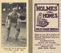 1916 Holmes for Homes Bread #131 Leslie Nunamaker Baseball Card