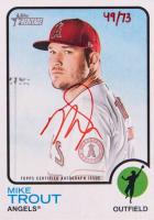 2022 Topps Heritage Real One Autographs #ROAMT Mike Trout Red Ink Baseball Card