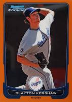 2012 Bowman Chrome #45 Clayton Kershaw Orange Refractor Baseball Card