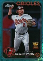 2024 Topps Chrome Logofractor Edition #36 Gunnar Henderson Aqua Refractor Baseball Card
