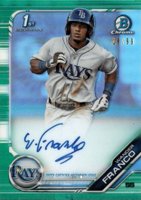 2019 Bowman Prospect Autographs Chrome #WF Wander Franco Green Refractor Baseball Card