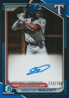 2024 Bowman Mega Box Chrome Bowman Prospect Mega Autographs #SW Sebastian Walcott Blue Refractor Baseball Card
