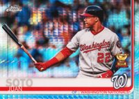 2019 Topps Chrome #155 Juan Soto Bat in One Hand-Prism Refractor Baseball Card