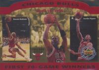 1996 UD Authenticated Bulls 1st 70-Win Season # Dennis Rodman/Michael Jordan/Scottie Pippen First 70-Game Winners Basketball Card