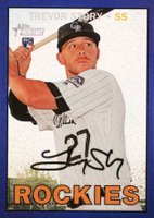 2016 Topps Heritage #707 Trevor Story Portrait-Chrome-Purple Refractor Baseball Card