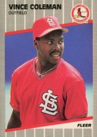1989 Fleer #445 Vince Coleman Baseball Card