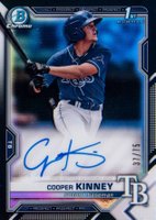 2021 Bowman Draft Chrome Draft Pick Autographs #CDACK Cooper Kinney Black Refractor Baseball Card