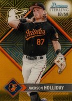 2023 Bowman Sterling Sterling Tek #ST8 Jackson Holliday Gold Refractor Baseball Card