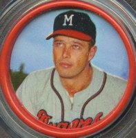 1963 Salada-Junket All-Star Baseball #28 Eddie Mathews Baseball Card