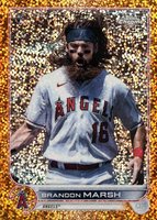 2022 Topps Chrome #133 Brandon Marsh SP-Orange Speckle Refractor Baseball Card