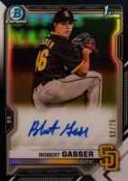 2021 Bowman Draft Chrome Draft Pick Autographs #CDARG Robert Gasser Black Refractor Baseball Card
