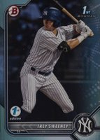2022 Bowman 1st Edition #BPPF137 Trey Sweeney Sky Blue Foil Baseball Card
