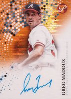 2022 Topps Pristine Pristine Autographs #PA-GM Greg Maddux Orange Refractor Baseball Card