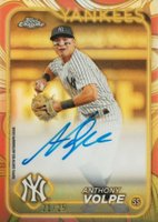 2024 Topps Gilded Collection Topps Chrome Gold Autographs #CGAAV Anthony Volpe Rose Gold/Gold Baseball Card