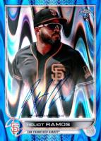 2022 Topps Chrome Rookie Autographs #RAHR Heliot Ramos Blue Raywave Refractor Baseball Card