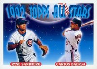 1993 Topps #402 Ryne Sandberg/Carlos Baerga Baseball Card