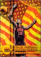 1999 Finest #225 Tim Duncan Gold Refractor w/ Coating Basketball Card