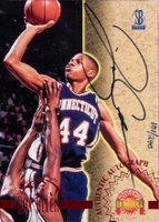 1996 Score Board Autographed Basketball # Ray Allen Red-D.G. Only Basketball Card
