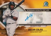 2023 Bowman Scouts' Top 100 #BTP75 Oscar Colas Autograph-Gold Refractor Baseball Card