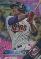 2016 Topps Chrome #104 Miguel Sano Pink Refractor Baseball Card