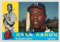 2000 Topps Hank Aaron #7 1960 Topps Reprint Certified Autograph Baseball Card