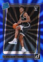 2021 Panini Donruss #203 Cameron Thomas Holo Blue Laser Basketball Card
