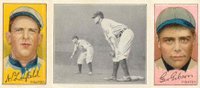 1912 Hassan Triple Folders # Chase guarding 1st Gibson/Leifield Baseball Card