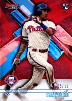 2018 Bowman's Best #38 J.P. Crawford Red Refractor Baseball Card