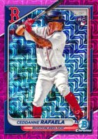 2024 Bowman Mega Box Chrome #84 Ceddanne Rafaela Fuchsia Refractor Baseball Card