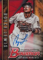 2017 Bowman Draft Bowman Defining Moments Autographs #RL Royce Lewis Red Refractor Baseball Card