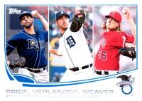 2013 Topps #94 David Price/Jared Weaver/Justin Verlander Baseball Card