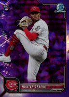 2022 Bowman Chrome Sapphire Edition #95 Hunter Greene Purple Baseball Card