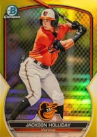 2023 Bowman Chrome Prospects #BCP20 Jackson Holliday Yellow Refractor Baseball Card