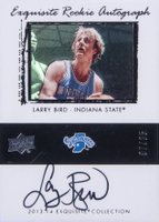2013 Upper Deck Exquisite Collection Lebron James '03 Tribute Autograph #78-LB Larry Bird Basketball Card