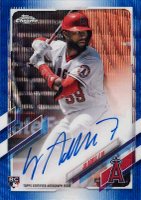 2021 Topps Chrome Rookie Autographs #RAJA Jo Adell Blue Wave Refractor Baseball Card