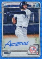 2020 Bowman Draft Chrome Draft Picks Autographs #CDAAWE Austin Wells Blue Wave Refractor Baseball Card