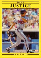1991 Fleer #693 Dave Justice Baseball Card