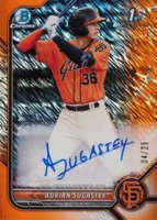 2022 Bowman Chrome Prospect Autographs #CPAAS Adrian Sugastey Orange Shimmer Refractor Baseball Card