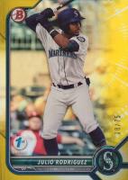 2022 Bowman 1st Edition #BPPF45 Julio Rodriguez Yellow Foil Baseball Card