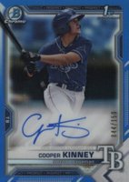 2021 Bowman Draft Chrome Draft Pick Autographs #CDACK Cooper Kinney Blue Refractor Baseball Card