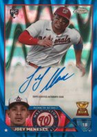 2023 Topps Chrome Update Autograph #ACJM Joey Meneses Blue Raywave Baseball Card