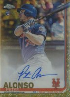 2019 Topps Chrome Rookie Autographs #RA-PA Peter Alonso Gold Wave Refractor Baseball Card