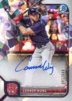 2022 Bowman Chrome Rookie Autographs #CRACW Connor Wong Atomic Refractor Baseball Card