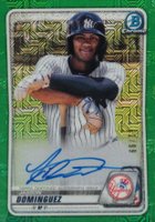 2020 Bowman Chrome Mega Box Autographs #BMAJD Jasson Dominguez Green Refractor Baseball Card