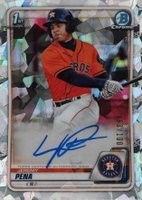 2020 Bowman Chrome Prospect Autographs #CPAJP Jeremy Pena Atomic Refractor Baseball Card
