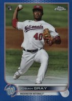 2022 Topps Chrome #160 Josiah Gray Blue Refractor Baseball Card